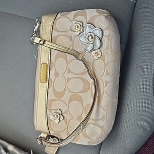 Coach Wristlet Floral Applique
